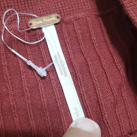 Free people knit ribbed stretch faux wrap skirt rust red euc - Picture 3 of 7